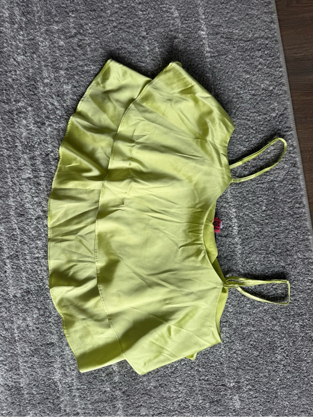 Neon yellow Ruffle Cropped Cami Top